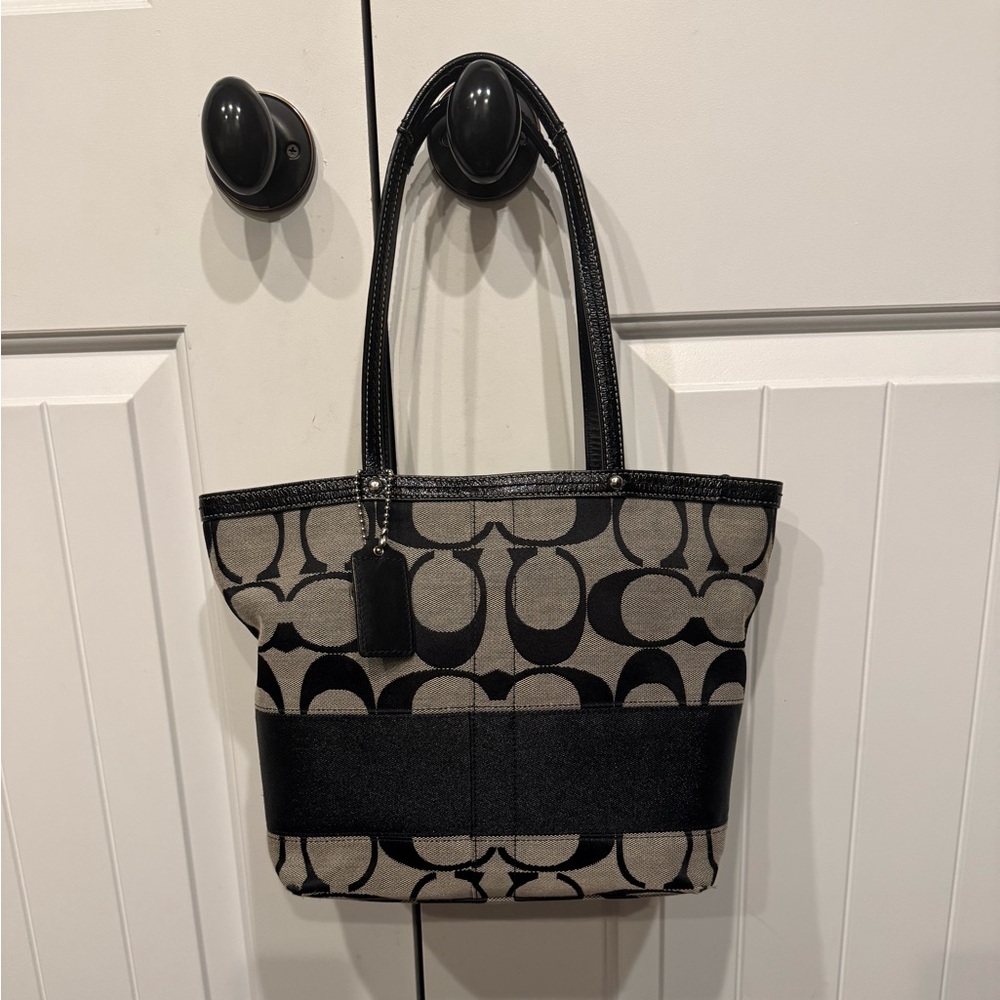 Coach Signature Stripe Tote - Double Strap